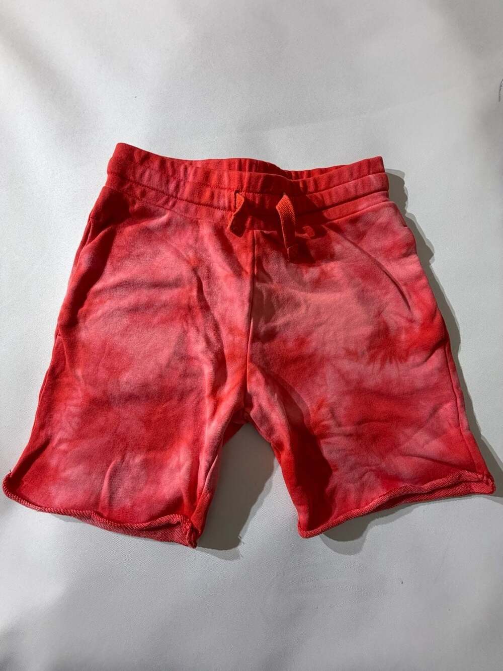 H&M Kids Pink Coral Tie-Dye French Terry Sweat Shorts Size 8-9Y